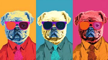 Warhol: Fashionable Pugs by ByNoukk
