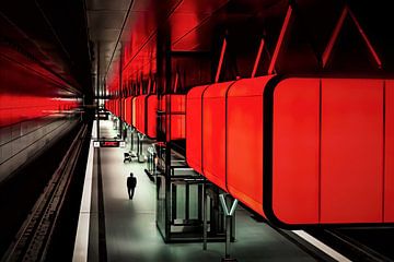 Metro Station Rood (U- Bahn Rot) van Anita Martin, AnnaPileaFotografie