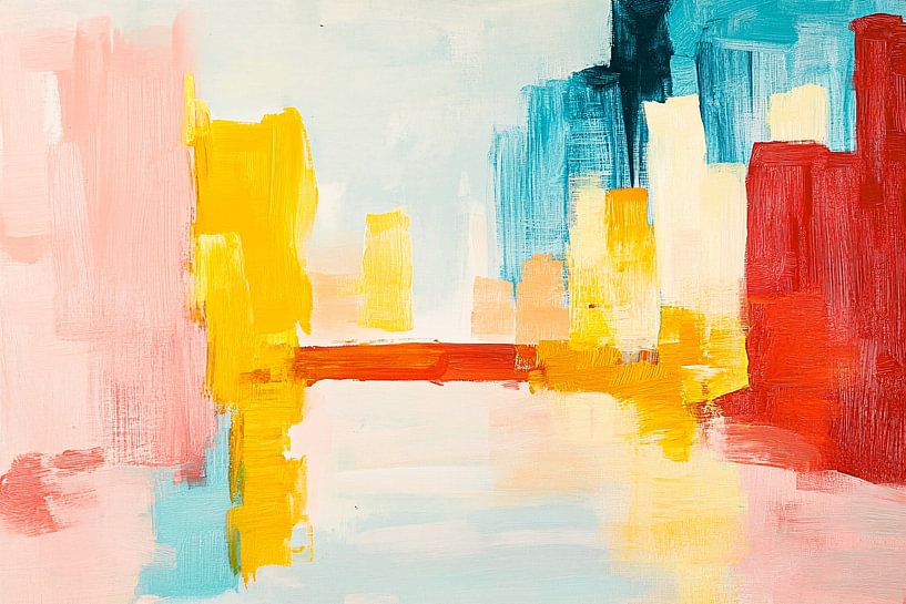 Kleurrijke abstracte brug en stad van Imperial Art House