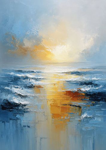 Golden Sea - Abstract Sea Painting