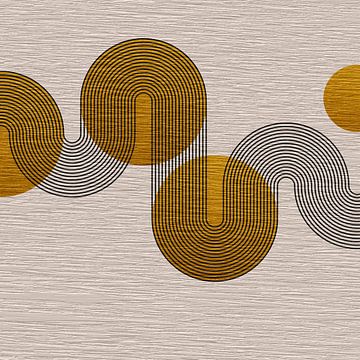 Modern Scandinavië Abstractie Organische Golven van Mad Dog Art