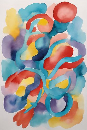 Abstracte kunst in aquarel