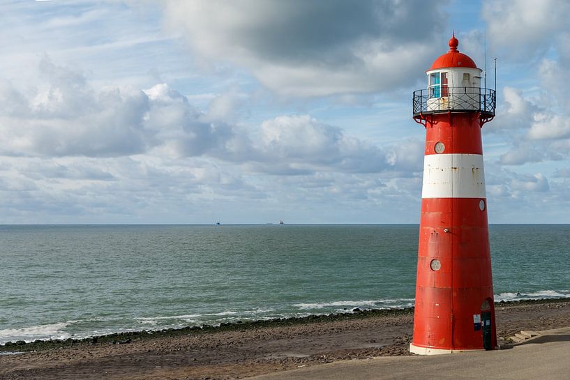 Vuurtoren Noorderhoofd bij West Kapelle Zeeland van Menno Schaefer