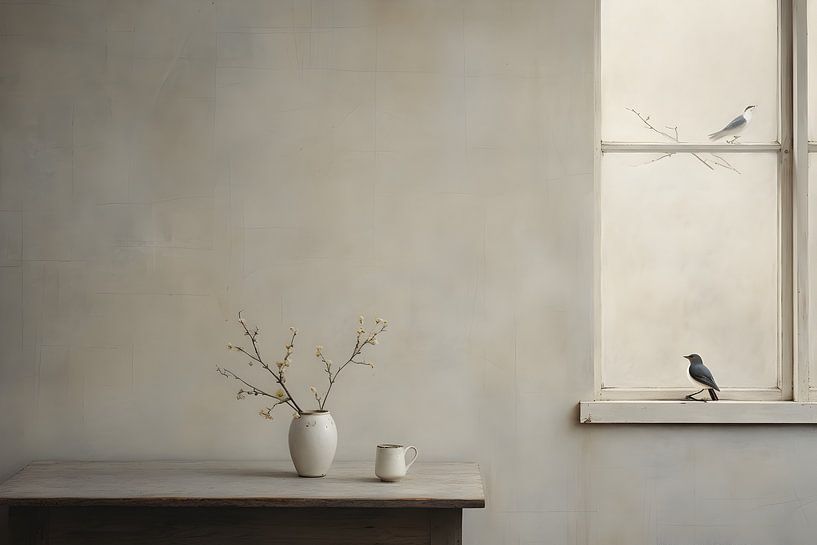 Vögel am Fenster von Heike Hultsch