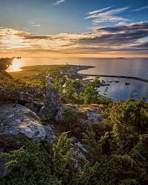 Warm sunset over Alnes on Godøy, Norway by qtx