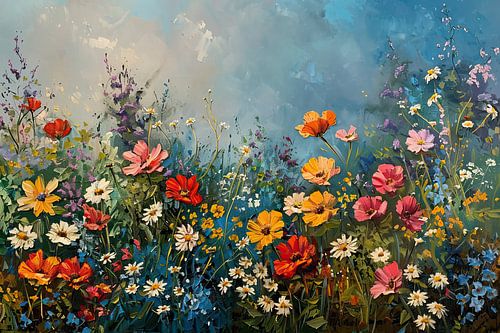 Blühendes Blumenfeld