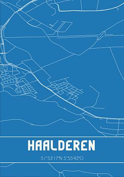 Blauwdruk | Landkaart | Haalderen (Gelderland) van Rezona