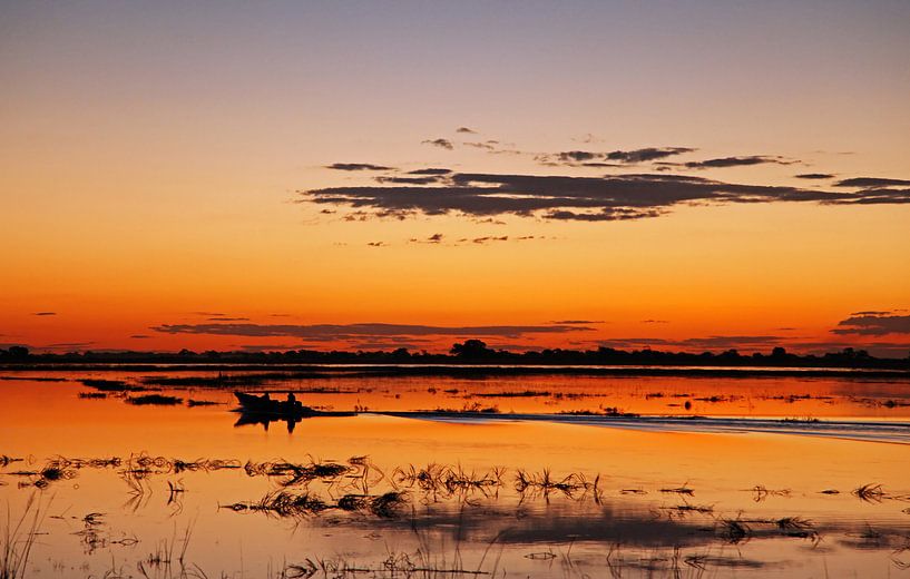 Abends am Chobe Fluss, Botswana van W. Woyke