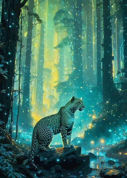 Leopard in Enchanted Forest by MIROKKU