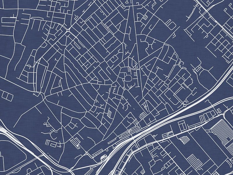 Map of Beverwijk in Royal Blue by De Kaartenwinkel