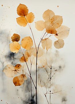 Herbstblätter in luxuriösem Bernstein und Grau von Dunto Venaar
