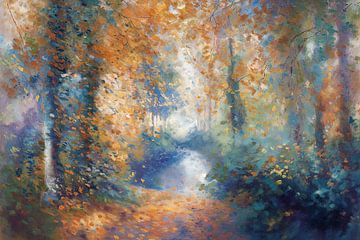 Bosbeek in Herfstnevel no.2 van Studio BB