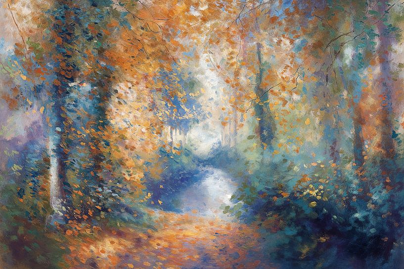 Bosbeek in Herfstnevel no.2 van Studio BB