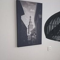 Klantfoto: Doorkijkje naar de Stevenskerk Nijmegen in zwart-wit van Maerten Prins, als ArtFrame