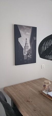 Vue en noir et blanc sur le Stevenskerk Nijmegen