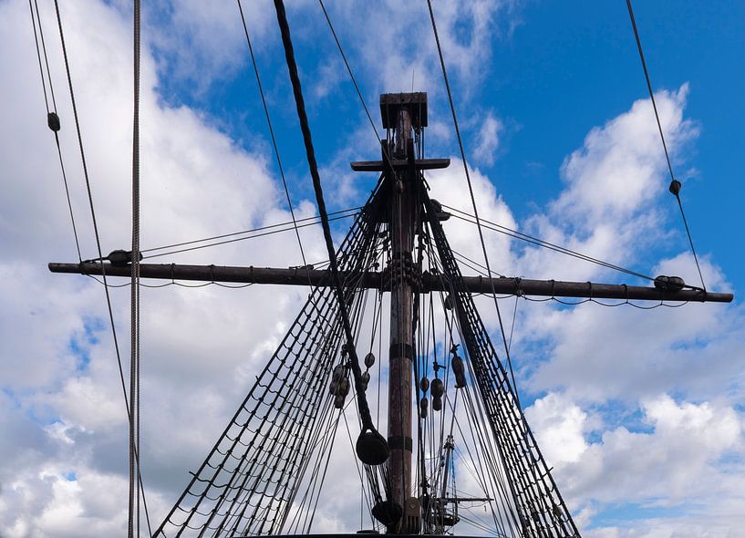 Main mast Batavia Sailing Ship. by Brian Morgan