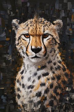 Abstract View of a Cheetah in Motion by De Muurdecoratie