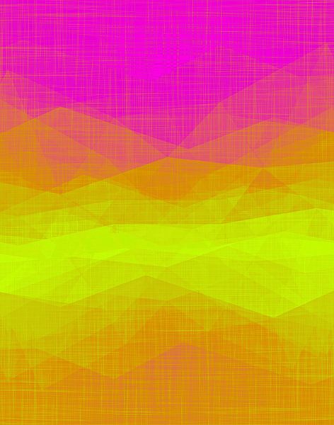 Morgennebel ein moderner Pop Art Expressionist in Gelb Pink von FRESH Fine Art