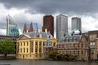 Skyline of The Hague against a stormy sky