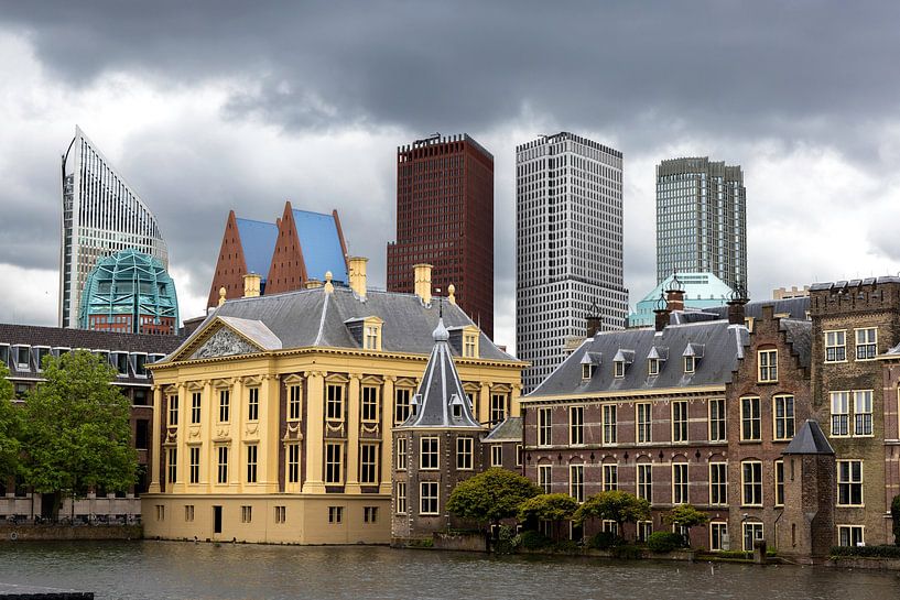 Skyline of The Hague against a stormy sky by Piet Hein Schuijff