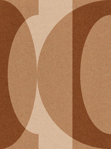 Moderne abstracte geometrische collage in bruin en beige nr. 4 van Dina Dankers