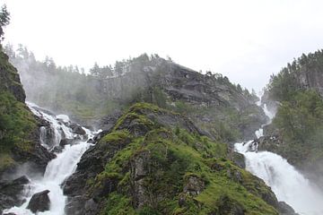 Watervallen in Noorwegen van Anouk Davidse
