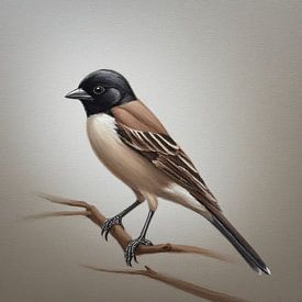 Ein Porträt einer Elster vor einem sanften grau-weißen Hintergrund. von J.a Dijkstra