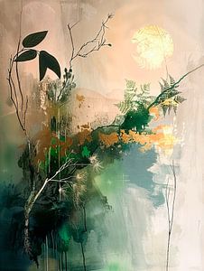 Peinture abstraite de la nature | Echo de la forêt silencieuse