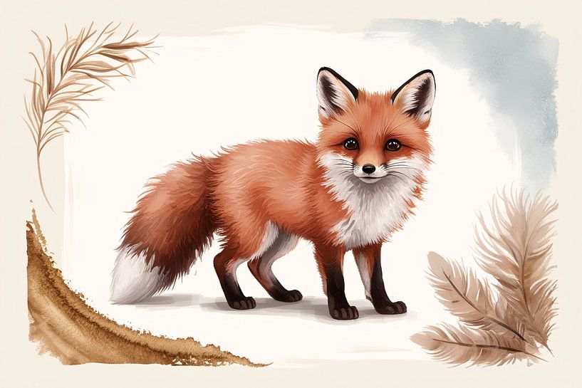 Cute fox with soft fur by Art & Soul Creations