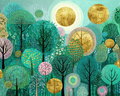 Gouden Bomen | Vibrant Greenery and Gold