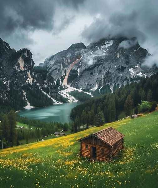 Bergen in het avondlicht van fernlichtsicht