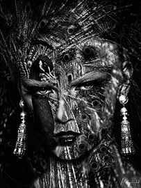 Augen des Pfaus – (Schwarz-Weiß)