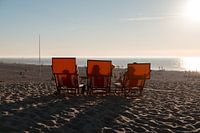 Rode strandstoelen