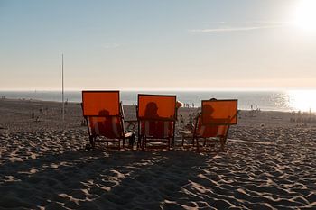 Red beach chairs