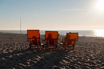 Rode strandstoelen