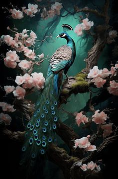 Peacock with flowers by Danny van Eldik - Perfect Pixel Design