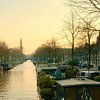 Amsterdam, Jordaan Prinsengracht in de avondzon van Amsterdam Highlights
