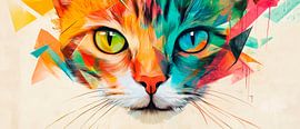 Colourful sea of eyes - Colourful cat by Poster Art Shop