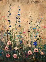 Flowers against a wall
