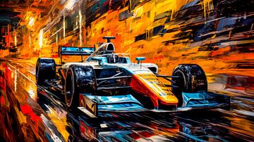 Flaming sprint through light and shadow by Klaus Tesching - Art-AI