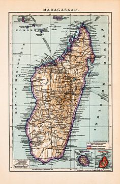 Carte vintage de Madagascar sur Studio Wunderkammer