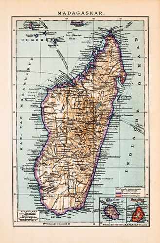Vintage kaart Madagaskar