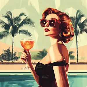 Frau am Pool