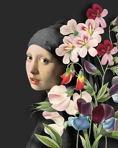 Meisje met de Parel - Retro Flowers Edition