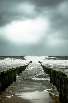 Storm aan zee