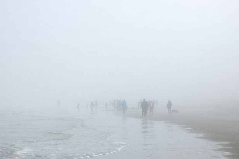 Beachcombers in the fog by Jo Van Herck