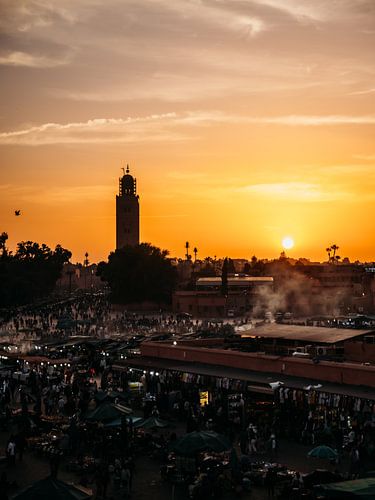 Coucher de soleil à Marrakech sur Dayenne van Peperstraten