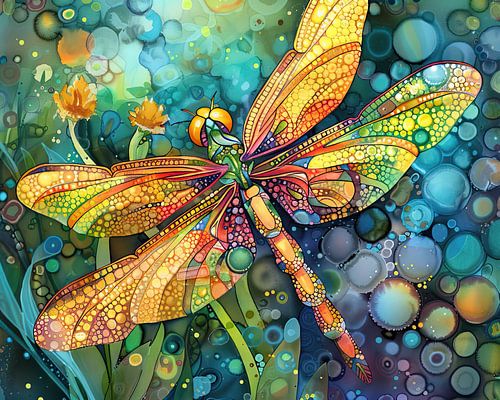 Painting Colourful Libelle