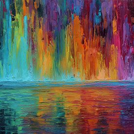 Abstract waterfall panorama by TheXclusive Art