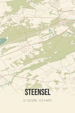 Vintage landkaart van Steensel (Noord-Brabant) van MijnStadsPoster